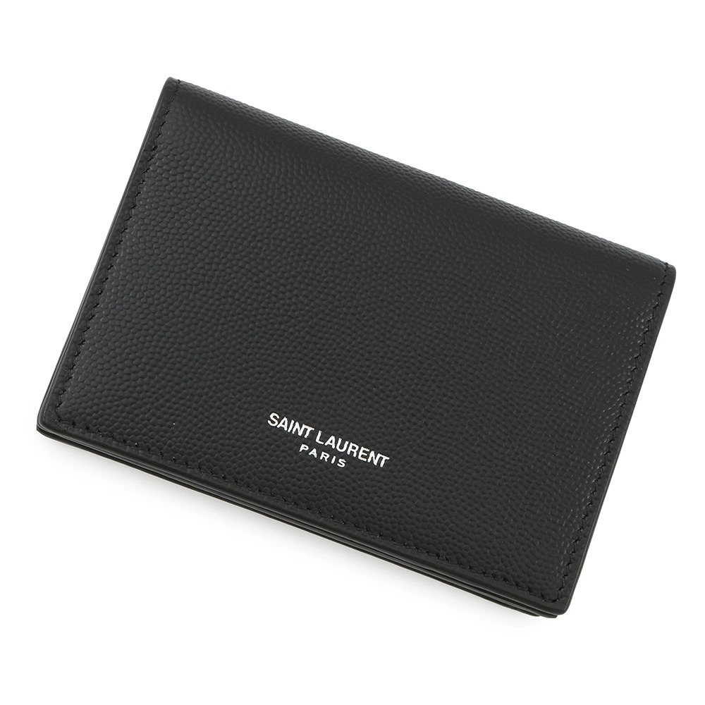 Saint Laurent Paris Card Case Wallet Leather Business Black